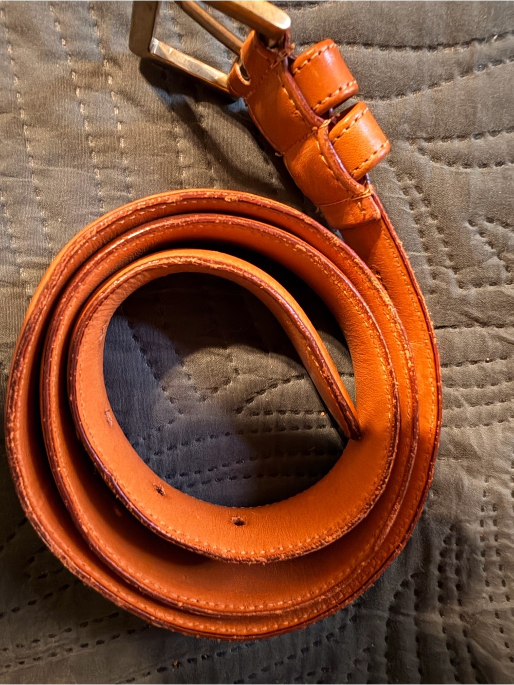 Coach Men's Leather Belt in British Tan with Gold Buckle